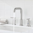 PARLOS 8 inch Widespread Bathroom Sink Faucet 2-Handle Brushed Nickel with All Metal Pop-up Drain & Faucet Supply Lines(1434102)