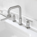 PARLOS 8 inch Widespread Bathroom Sink Faucet 2-Handle Brushed Nickel with All Metal Pop-up Drain & Faucet Supply Lines(1434102)