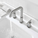 PARLOS 8 inch Widespread Bathroom Sink Faucet 2-Handle Brushed Nickel with All Metal Pop-up Drain & Faucet Supply Lines(1434102)