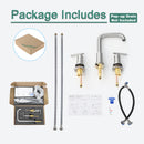 PARLOS Widespread 8 inch Bathroom Sink Faucet 3 Hole Vanity Faucet with cUPC Faucet Supply Lines, Brushed Nickel, 1434102D