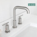 PARLOS Widespread 8 inch Bathroom Sink Faucet 3 Hole Vanity Faucet with cUPC Faucet Supply Lines, Brushed Nickel, 1434102D