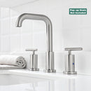 PARLOS Widespread 8 inch Bathroom Sink Faucet 3 Hole Vanity Faucet with cUPC Faucet Supply Lines, Brushed Nickel, 1434102D