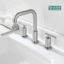 PARLOS Widespread 8 inch Bathroom Sink Faucet 3 Hole Vanity Faucet with cUPC Faucet Supply Lines, Brushed Nickel, 1434102D