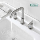 PARLOS Widespread 8 inch Bathroom Sink Faucet 3 Hole Vanity Faucet with cUPC Faucet Supply Lines, Brushed Nickel, 1434102D