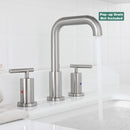 PARLOS Widespread 8 inch Bathroom Sink Faucet 3 Hole Vanity Faucet with cUPC Faucet Supply Lines, Brushed Nickel, 1434102D