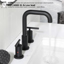 PARLOS Widespread 8 inch Bathroom Sink Faucet 3 Hole Vanity Faucet with cUPC Faucet Supply Lines, Matte Black,1434104D
