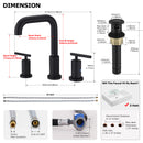 PARLOS 8 inch Widespread Bathroom Sink Faucet 2-Handle Matte Black with All Metal Pop-up Drain & Faucet Supply Lines (1434104)