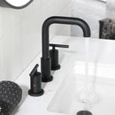 PARLOS 8 inch Widespread Bathroom Sink Faucet 2-Handle Matte Black with All Metal Pop-up Drain & Faucet Supply Lines (1434104)