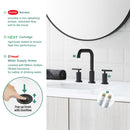 PARLOS 8 inch Widespread Bathroom Sink Faucet 2-Handle Matte Black with All Metal Pop-up Drain & Faucet Supply Lines (1434104)