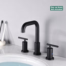 PARLOS Widespread 8 inch Bathroom Sink Faucet 3 Hole Vanity Faucet with cUPC Faucet Supply Lines, Matte Black,1434104D