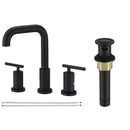 PARLOS 8 inch Widespread Bathroom Sink Faucet 2-Handle Matte Black with All Metal Pop-up Drain & Faucet Supply Lines (1434104)