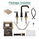 PARLOS 8 inch Widespread Bathroom Sink Faucet 2-Handle Matte Black with All Metal Pop-up Drain & Faucet Supply Lines (1434104)