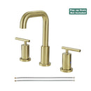 PARLOS Widespread 8 inch Bathroom Sink Faucet 3 Hole Vanity Faucet with cUPC Faucet Supply Lines, Matte Black, 1434108D