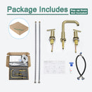 PARLOS Widespread 8 inch Bathroom Sink Faucet 3 Hole Vanity Faucet with cUPC Faucet Supply Lines, Matte Black, 1434108D