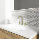 Parlos 8 inch Widespread Bathroom Sink Faucet 2-Handle Brushed Gold with All Metal Pop-up Drain & Faucet Supply Lines(1434108)