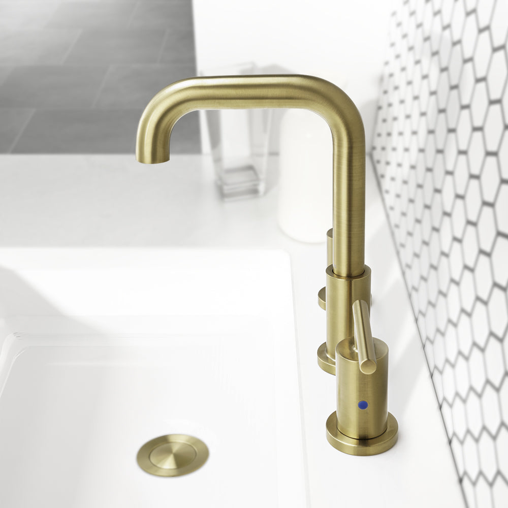 Fashion Parlos Home wide spread bathroom gold faucet