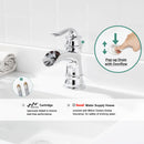 PARLOS Single Handle Bathroom Faucet, Waterfall Sink Faucet with Pop Up Drain, Escutcheon and Cupc Water Supply Lines, Chrome, 1434901