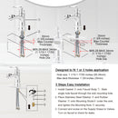 PARLOS Single Handle Bathroom Faucet, Waterfall Sink Faucet with Pop Up Drain, Escutcheon and Cupc Water Supply Lines, Chrome, 1434901