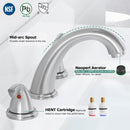 PARLOS Widespread Two Handles Bathroom Sink Faucet Brushed Nickel, 1.2GPM 1435002PD