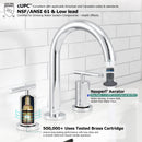 PARLOS 2-Handle Widespread 8 inch Bathroom Sink Faucet 3 Hole Vanity Faucet with cUPC Faucet Supply Lines, Chrome, 1.2GPM, 1437401PD