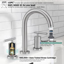 PARLOS 2-Handle Widespread 8 inch Bathroom Sink Faucet 3 Hole Vanity Faucet with cUPC Faucet Supply Lines, Brushed Nickel, 1.2GPM, 1437402PD