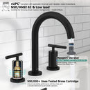PARLOS 2-Handle Widespread 8 inch Bathroom Sink Faucet 3 Hole Vanity Faucet with cUPC Faucet Supply Lines, Matte Black, 1.2GPM, 1437404PD