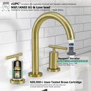 PARLOS 2-Handle Widespread 8 inch Bathroom Sink Faucet 3 Hole Vanity Faucet with cUPC Faucet Supply Lines, Brushed Gold, 1.2GPM, 1437408PD
