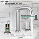 PARLOS Widespread 8 inch Bathroom Sink Faucet 3 Hole Vanity Faucet with cUPC Faucet Supply Lines, Brushed Nickel, 1.2GPM, 1437502PD