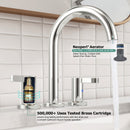 PARLOS 2-Handle Widespread 8 inch Bathroom Sink Faucet 3 Hole Vanity Faucet with cUPC Faucet Supply Lines, Chrome, 1.2GPM, 1437601PD