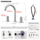 PARLOS 2-Handle Widespread 8 inch Bathroom Sink Faucet 3 Hole Vanity Faucet with cUPC Faucet Supply Lines, Chrome, 1.2GPM, 1437601PD