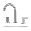 PARLOS 2-Handle Widespread 8 inch Bathroom Sink Faucet 3 Hole Vanity Faucet with cUPC Faucet Supply Lines, Brushed Nickel, 1.2GPM, 1437602PD