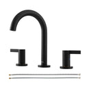 PARLOS 2-Handle Widespread 8 inch Bathroom Sink Faucet 3 Hole Vanity Faucet with cUPC Faucet Supply Lines, Matte Black, 1.2GPM, 1437604PD