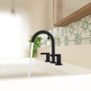 PARLOS 2-Handle Widespread 8 inch Bathroom Sink Faucet 3 Hole Vanity Faucet with cUPC Faucet Supply Lines, Matte Black, 1.2GPM, 1437604PD