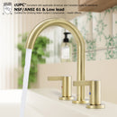 PARLOS 2-Handle Widespread 8 inch Bathroom Sink Faucet 3 Hole Vanity Faucet with cUPC Faucet Supply Lines, Brushed Gold, 1.2GPM, 1437608PD