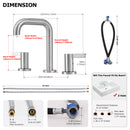 PARLOS Widespread 8 inch Bathroom Sink Faucet 3 Hole Vanity Faucet with cUPC Faucet Supply Lines, Brushed Nickel, 1.2GPM, 1437702PD
