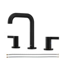 PARLOS Widespread 8 inch Bathroom Sink Faucet 3 Hole Vanity Faucet with cUPC Faucet Supply Lines, Matte Black, 1.2GPM, 1437704PD