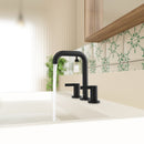 PARLOS Widespread 8 inch Bathroom Sink Faucet 3 Hole Vanity Faucet with cUPC Faucet Supply Lines, Matte Black, 1.2GPM, 1437704PD