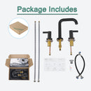 PARLOS Widespread 8 inch Bathroom Sink Faucet 3 Hole Vanity Faucet with cUPC Faucet Supply Lines, Matte Black, 1.2GPM, 1437704PD