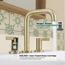 PARLOS Widespread 8 inch Bathroom Sink Faucet 3 Hole Vanity Faucet with cUPC Faucet Supply Lines, Matte Black, 1.2GPM, 1437708PD