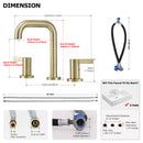 PARLOS Widespread 8 inch Bathroom Sink Faucet 3 Hole Vanity Faucet with cUPC Faucet Supply Lines, Matte Black, 1.2GPM, 1437708PD