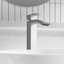 EZANDA Waterfall Vessel Sink Faucet Tall Bathroom Faucet Single Handle, Single Hole Bowl Basin Mixer Tap with Water Supply Lines, Brushed Nickel, 1440702D