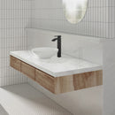 EZANDA Waterfall Vessel Sink Faucet Tall Bathroom Faucet Single Handle, Single Hole Bowl Basin Mixer Tap with Water Supply Lines, Matte Black, 1440704D