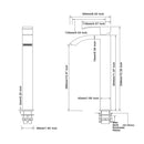 EZANDA Waterfall Vessel Sink Faucet Tall Bathroom Faucet Single Handle, Single Hole Bowl Basin Mixer Tap with Water Supply Lines, Matte Black, 1440704D