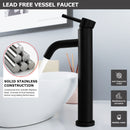 EZANDA Tall Bathroom Faucet Single Handle Vessel Sink Faucet One Hole Bowl Basin Mixer With Water Supply Lines, Matte Black