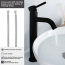 EZANDA Tall Bathroom Faucet Single Handle Vessel Sink Faucet One Hole Bowl Basin Mixer With Water Supply Lines, Matte Black