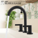 PARLOS 2-Handle Widespread 8 inch Bathroom Sink Faucet 3 Hole Vanity Faucet with cUPC Faucet Supply Lines, Matte Black, 1.2GPM, 1437604PD