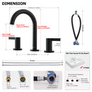 PARLOS 2-Handle Widespread 8 inch Bathroom Sink Faucet 3 Hole Vanity Faucet with cUPC Faucet Supply Lines, Matte Black, 1.2GPM, 1437604PD