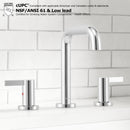 PARLOS Widespread 8 inch Bathroom Sink Faucet 3 Hole Vanity Faucet with cUPC Faucet Supply Lines, Chrome, 1.2GPM, 1437701PD