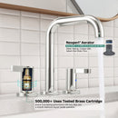 PARLOS Widespread 8 inch Bathroom Sink Faucet 3 Hole Vanity Faucet with cUPC Faucet Supply Lines, Chrome, 1.2GPM, 1437701PD