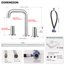 PARLOS Widespread 8 inch Bathroom Sink Faucet 3 Hole Vanity Faucet with cUPC Faucet Supply Lines, Chrome, 1.2GPM, 1437701PD
